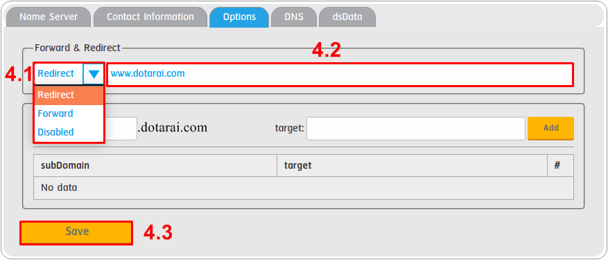 redirect domain to webdrop